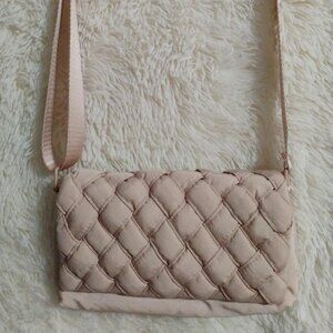 Live in Style Chic Quilted Crossbody Bag Rose Color EUC